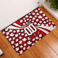 Personalized Canada Football Rubber Doormat Maple Leaf Pattern - Moose Soccer Mascot