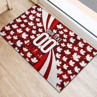 Personalized Canada Football Rubber Doormat Maple Leaf Pattern - Moose Soccer Mascot