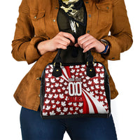 Personalized Canada Football Shoulder Handbag Maple Leaf Pattern - Moose Soccer Mascot