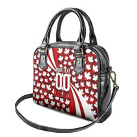 Personalized Canada Football Shoulder Handbag Maple Leaf Pattern - Moose Soccer Mascot