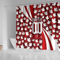 Personalized Canada Football Shower Curtain Maple Leaf Pattern - Moose Soccer Mascot