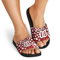 Personalized Canada Football Slide Sandals Maple Leaf Pattern - Moose Soccer Mascot