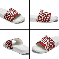 Personalized Canada Football Slide Sandals Maple Leaf Pattern - Moose Soccer Mascot