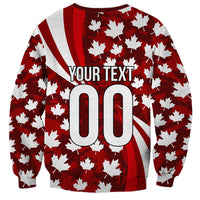 Personalized Canada Football Sweatshirt Maple Leaf Pattern - Moose Soccer Mascot