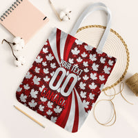Personalized Canada Football Tote Bag Maple Leaf Pattern - Moose Soccer Mascot