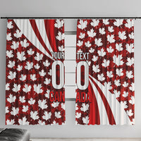 Personalized Canada Football Window Curtain Maple Leaf Pattern - Moose Soccer Mascot