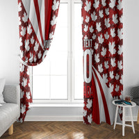 Personalized Canada Football Window Curtain Maple Leaf Pattern - Moose Soccer Mascot
