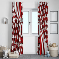 Personalized Canada Football Window Curtain Maple Leaf Pattern - Moose Soccer Mascot