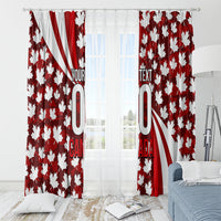 Personalized Canada Football Window Curtain Maple Leaf Pattern - Moose Soccer Mascot