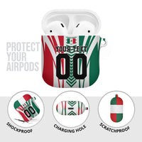 Personalized Mexico Football AirPods Case Mexican Flag Jaguar Mascot Soccer Ball