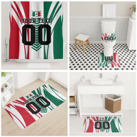 Personalized Mexico Football Bathroom Set Mexican Flag Jaguar Mascot Soccer Ball