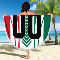 Personalized Mexico Football Beach Blanket Mexican Flag Jaguar Mascot Soccer Ball
