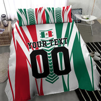 Personalized Mexico Football Bedding Set Mexican Flag Jaguar Mascot Soccer Ball