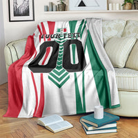 Personalized Mexico Football Blanket Mexican Flag Jaguar Mascot Soccer Ball