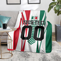 Personalized Mexico Football Blanket Mexican Flag Jaguar Mascot Soccer Ball