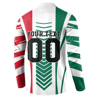 Personalized Mexico Football Button Sweatshirt Mexican Flag Jaguar Mascot Soccer Ball