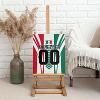 Personalized Mexico Football Canvas Wall Art Mexican Flag Jaguar Mascot Soccer Ball