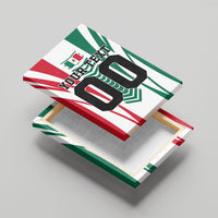 Personalized Mexico Football Canvas Wall Art Mexican Flag Jaguar Mascot Soccer Ball
