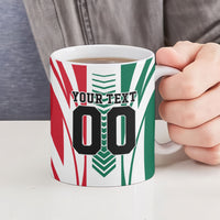 Personalized Mexico Football Ceramic Mug Mexican Flag Jaguar Mascot Soccer Ball