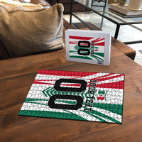 Personalized Mexico Football Puzzle Mexican Flag Jaguar Mascot Soccer Ball
