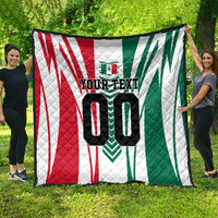 Personalized Mexico Football Quilt Mexican Flag Jaguar Mascot Soccer Ball