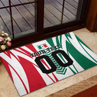Personalized Mexico Football Rubber Doormat Mexican Flag Jaguar Mascot Soccer Ball