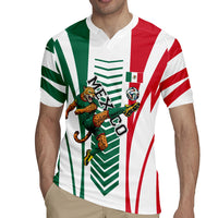 Personalized Mexico Football Rugby Jersey Mexican Flag Jaguar Mascot Soccer Ball