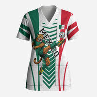 Personalized Mexico Football Scrub Top Mexican Flag Jaguar Mascot Soccer Ball