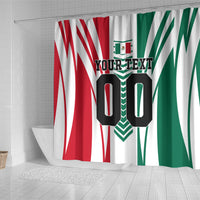 Personalized Mexico Football Shower Curtain Mexican Flag Jaguar Mascot Soccer Ball