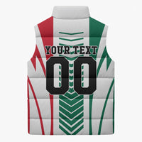 Personalized Mexico Football Sleeveless Puffer Jacket Mexican Flag Jaguar Mascot Soccer Ball