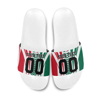 Personalized Mexico Football Slide Sandals Mexican Flag Jaguar Mascot Soccer Ball