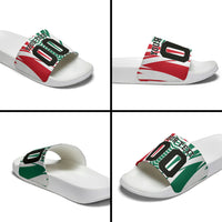 Personalized Mexico Football Slide Sandals Mexican Flag Jaguar Mascot Soccer Ball
