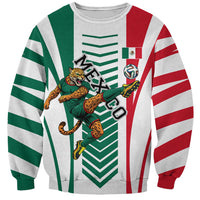 Personalized Mexico Football Sweatshirt Mexican Flag Jaguar Mascot Soccer Ball