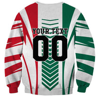 Personalized Mexico Football Sweatshirt Mexican Flag Jaguar Mascot Soccer Ball