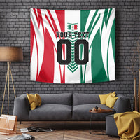 Personalized Mexico Football Tapestry Mexican Flag Jaguar Mascot Soccer Ball