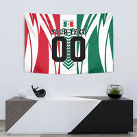 Personalized Mexico Football Tapestry Mexican Flag Jaguar Mascot Soccer Ball