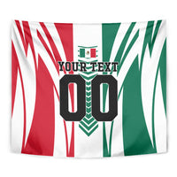 Personalized Mexico Football Tapestry Mexican Flag Jaguar Mascot Soccer Ball