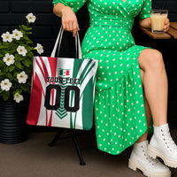 Personalized Mexico Football Tote Bag Mexican Flag Jaguar Mascot Soccer Ball