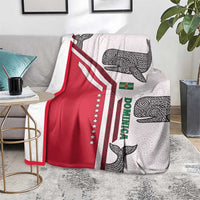 Dominica Flag Blanket Tribal Turtle Pattern Red and White with Island Stars Design - Wonder Print Shop