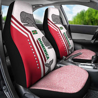 Dominica Flag Car Seat Cover Tribal Turtle Pattern Red and White with Island Stars Design - Wonder Print Shop