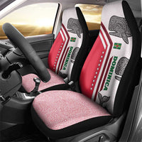 Dominica Flag Car Seat Cover Tribal Turtle Pattern Red and White with Island Stars Design - Wonder Print Shop
