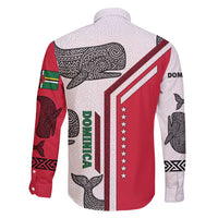 Dominica Flag Family Matching Mermaid Dress and Hawaiian Shirt Tribal Turtle Pattern Red and White with Island Stars Design - Wonder Print Shop