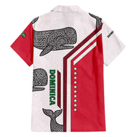 Dominica Flag Family Matching Tank Maxi Dress and Hawaiian Shirt Tribal Turtle Pattern Red and White with Island Stars Design - Wonder Print Shop
