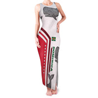 Dominica Flag Family Matching Tank Maxi Dress and Hawaiian Shirt Tribal Turtle Pattern Red and White with Island Stars Design - Wonder Print Shop