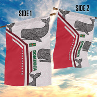 Dominica Flag Garden Flag Tribal Turtle Pattern Red and White with Island Stars Design - Wonder Print Shop