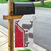 Dominica Flag Garden Flag Tribal Turtle Pattern Red and White with Island Stars Design - Wonder Print Shop