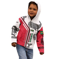 Dominica Flag Kid Hoodie Tribal Turtle Pattern Red and White with Island Stars Design - Wonder Print Shop
