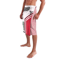 Dominica Flag Lavalava Tribal Turtle Pattern Red and White with Island Stars Design - Wonder Print Shop