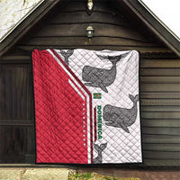 Dominica Flag Quilt Tribal Turtle Pattern Red and White with Island Stars Design - Wonder Print Shop