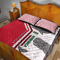 Dominica Flag Quilt Bed Set Tribal Turtle Pattern Red and White with Island Stars Design - Wonder Print Shop